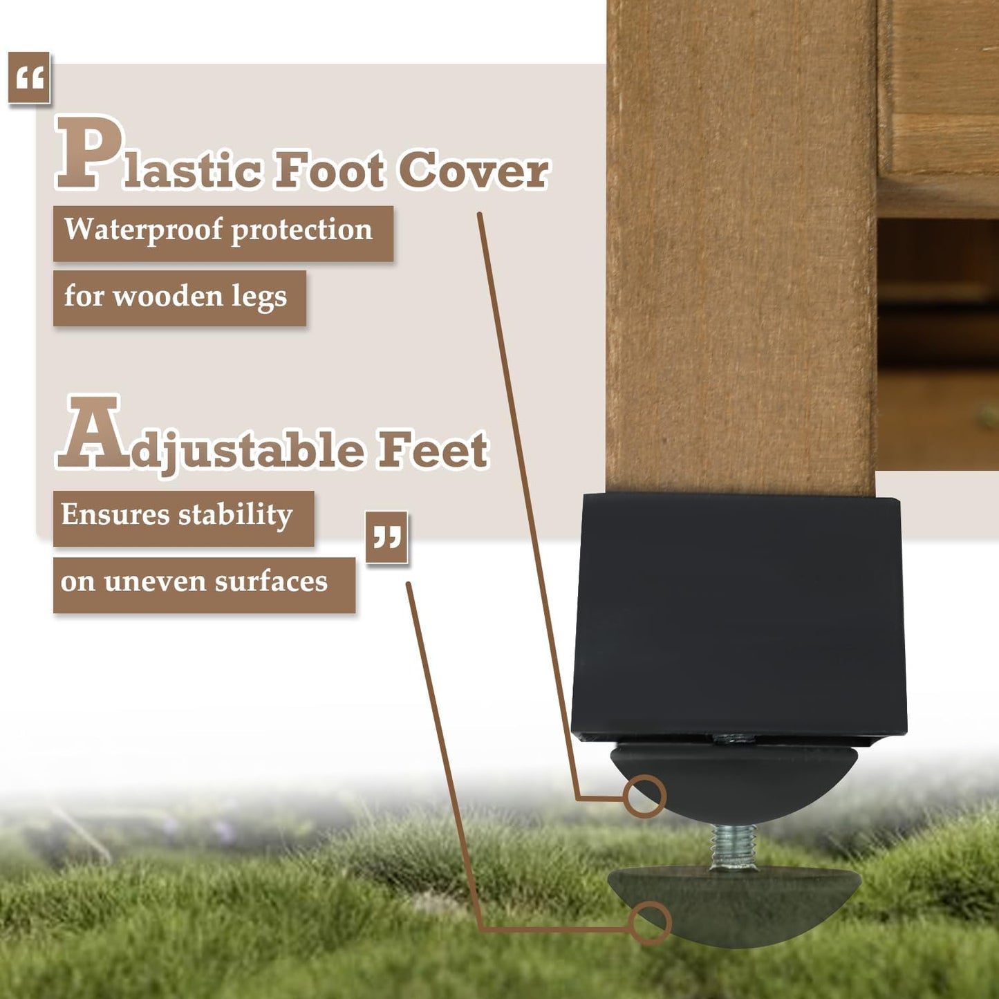 Outdoor Storage Cabinet Waterproof with Shelves, Storage Box with Lockable Doors, Wood & Metal Patio Yard Pool Garden Storage Cabinet Organizer, Gifts for Women Men