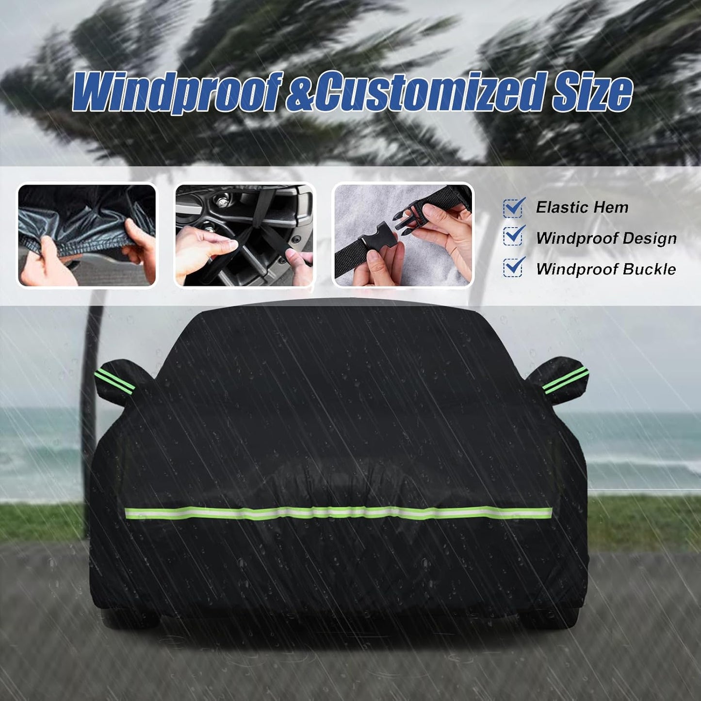 Waterproof Car Covers for 2010-2023 Chevy Camaro(Black) Custom Heavy Duty Waterproof All Weather Protection Outdoor
