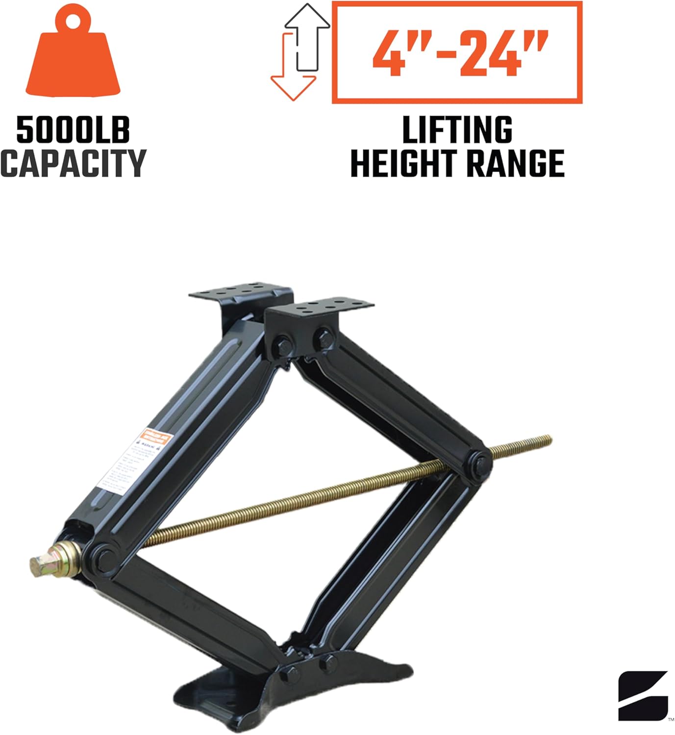 Bastion Distribution Two New 24" Scissor Jacks with Crank Handle | 5000 lbs Capacity | 4-24” Height | Spray-Tested Powder Coated | BJ-5000MSJ24