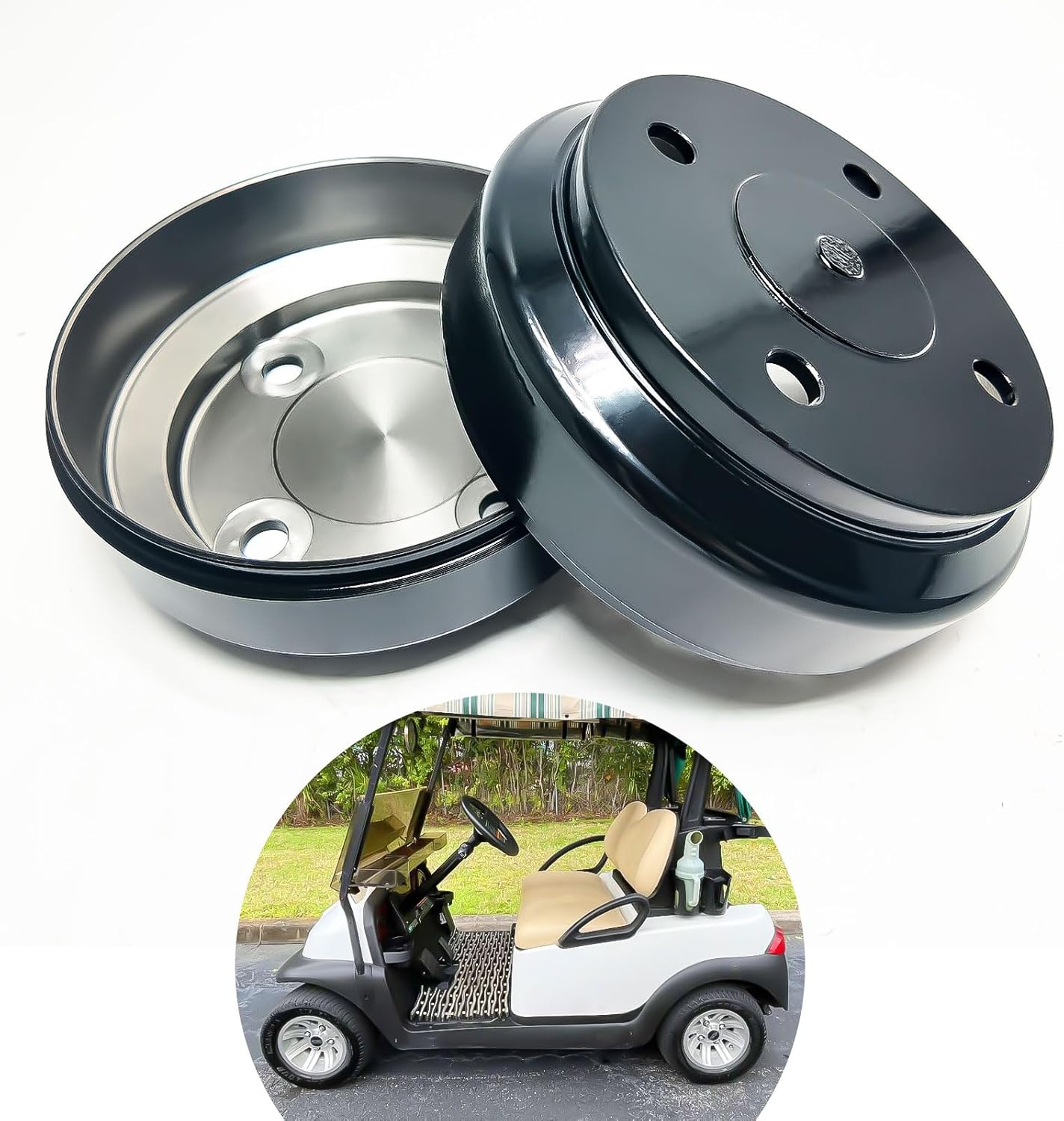 LOSTAR Golf Cart Brake Drum Hub Assembly for Club Car, Rear Brake Hub Compatible with 1995-up DS 2004-up Precedent Gas & Electric Replaces 101791101-2Pack