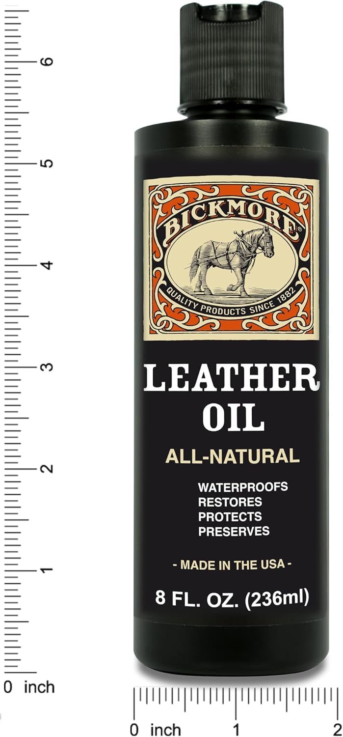 Leather Oil Leather Conditioner 8oz | Waterproofs, Protects, and Restores Boots, Jackets, Auto, Furniture, and All Leather Goods | Made in The USA