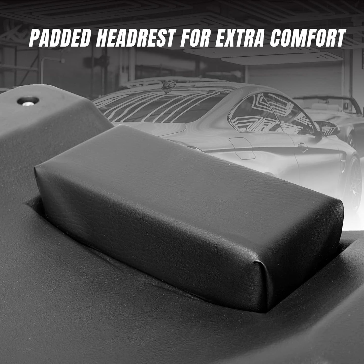 BIG RED ATRP6240BR-1 Blow Molded Plastic Rolling Garage/Shop Creeper: 40" Mechanic Cart with Padded Headrest and 6 Casters, 250 LBS, Black