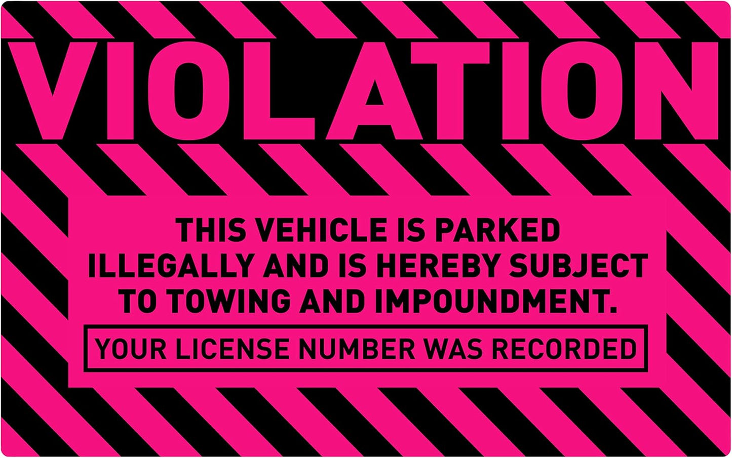 easykart labels 50 Parking Violation Stickers,5 x 8 inch “Violation - Vehicle Illegally Parked, Subject to Towing/Impoundment” Parking Violation Stickers with Permanent Adhesive, Fluorescent