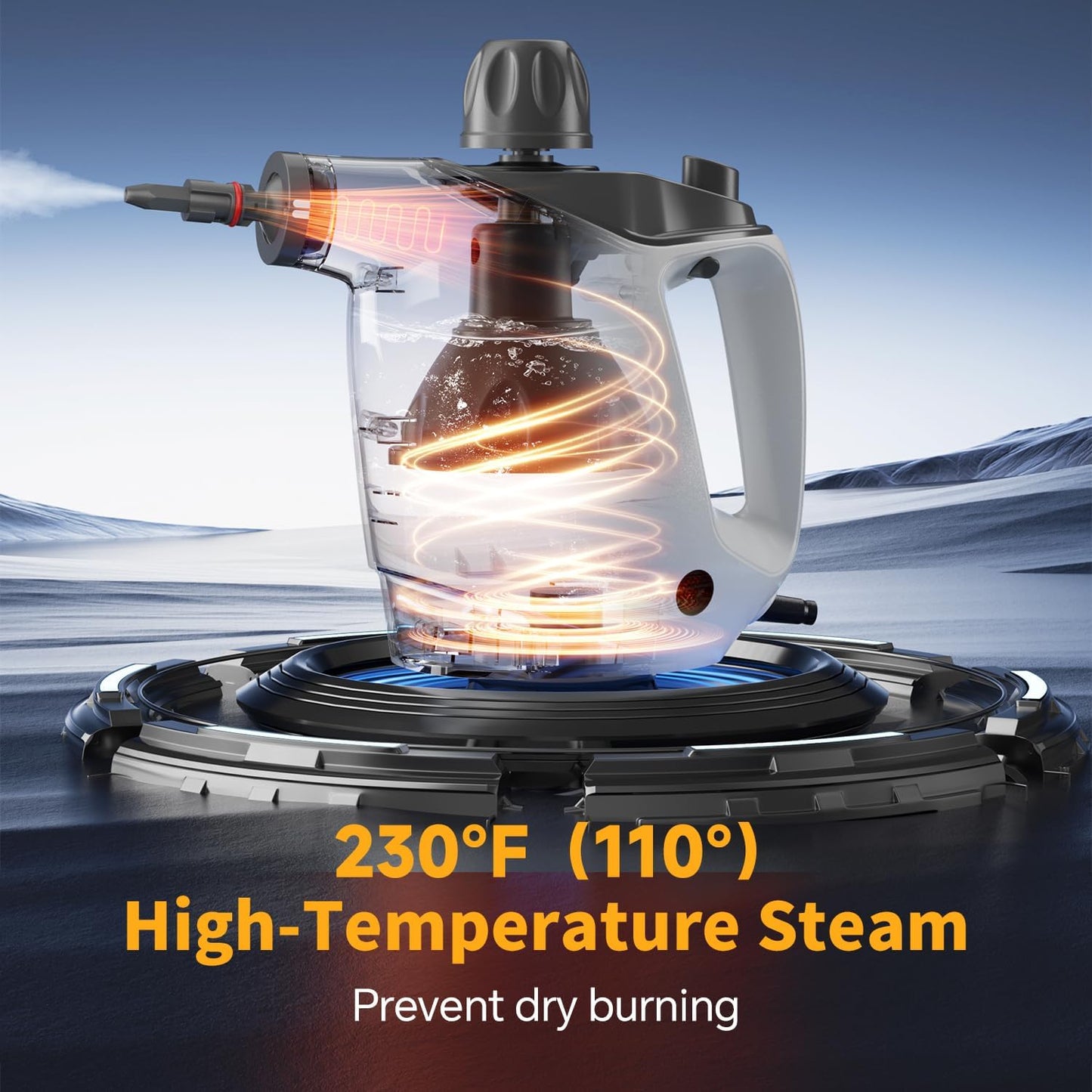 Steam Cleaner, Steam Cleaner for Home, Handheld Steam Cleaner with 16 Accessories and Automatic Steam Switch Suitable for Daily Cleaning of Living Rooms, Kitchens, Ovens and Tile Joints (White)