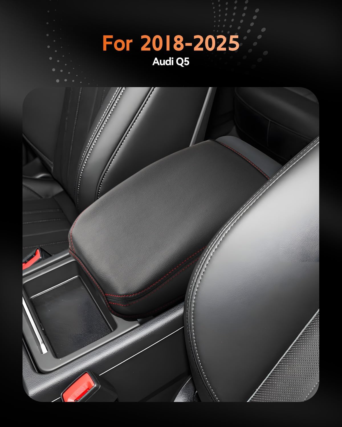 CDEFG for 2020-2025 Audi Q5 Center Console Cover Armrest Cover for Q5 2020 2021 2022 2023 2024 2025 Accessories Console Arm Rest Protector