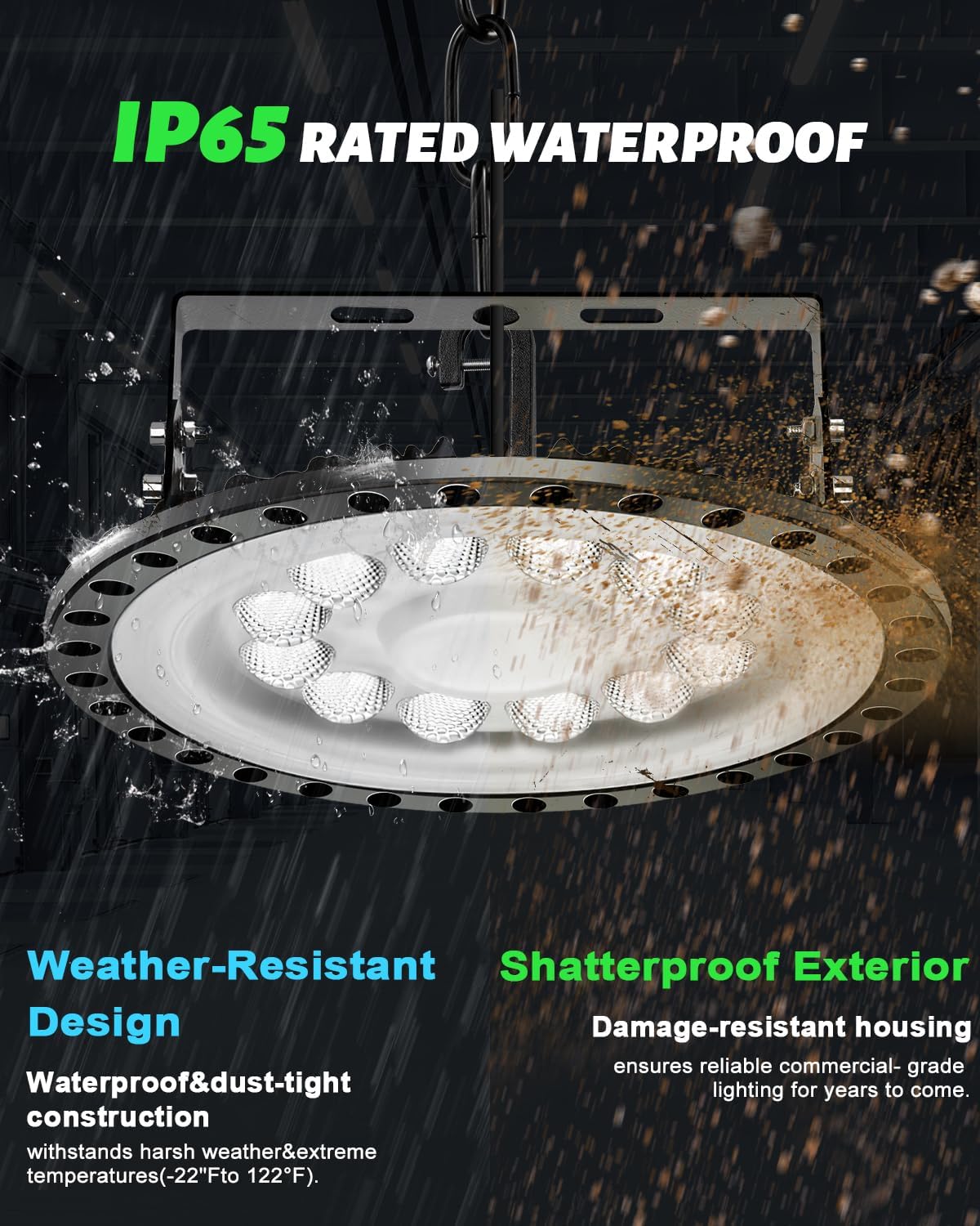 Viugreum High Bay LED Shop Lights, 100W UFO LED High Bay Light 10,000LM 120V LED High Bay Lights 5000K Daylight, Alternative to 450W MH/HPS for Garage Workshop Barn Factory Warehouse - 10 Pack