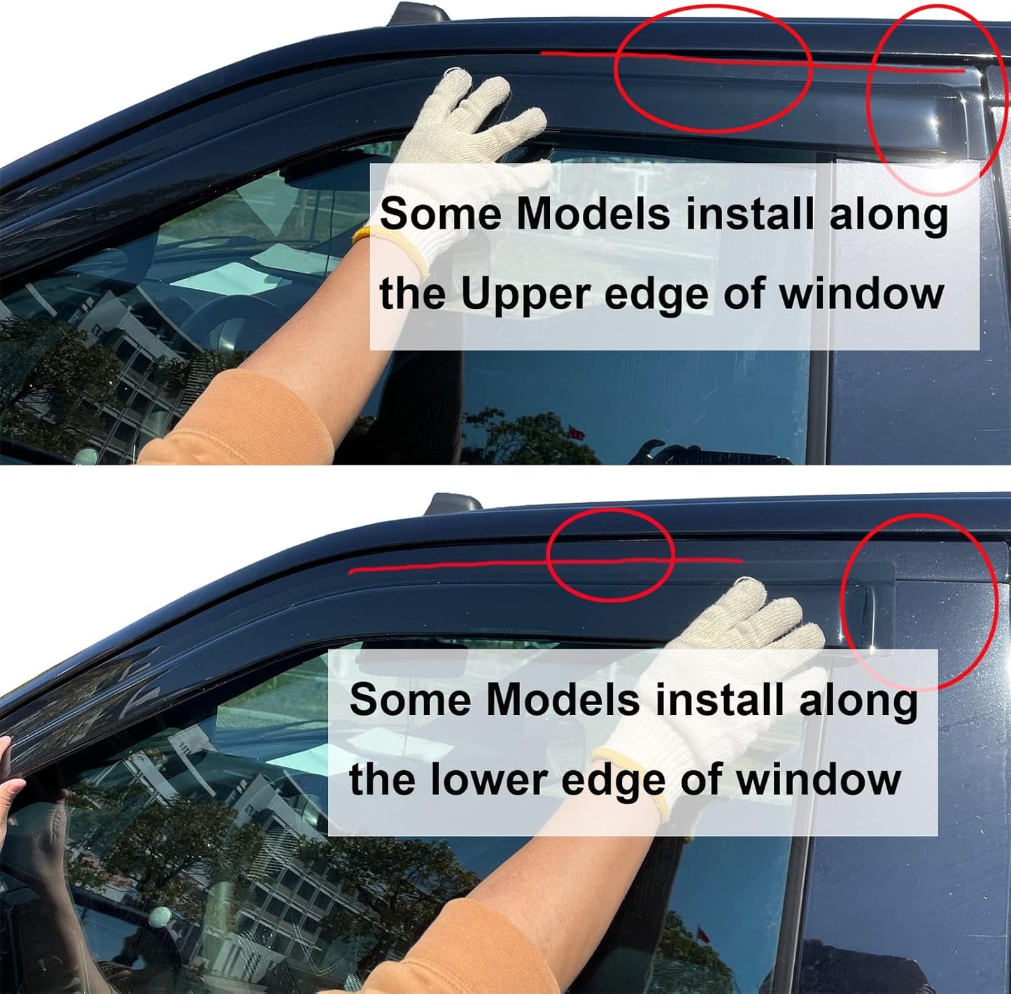 Wind Deflector Compatible with 2007-2014 Ford Edge/Lincoln MKX Smoke Sun/Rain Guard Window Visors 94141