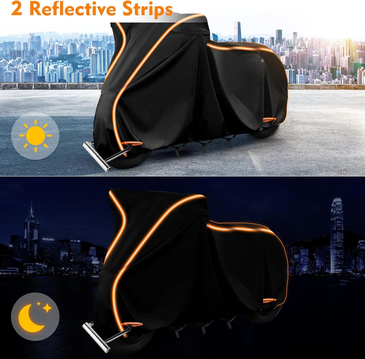 Waterproof Motorcycle Cover for Vespa GTV,Vespa GTS (300cc HPE, Super 300cc HPE, Super Sport 300cc HPE, Super TECH 300cc HPE), Outdoor 420D Bike Cover Windproof Heavy Duty Waterproof Protection