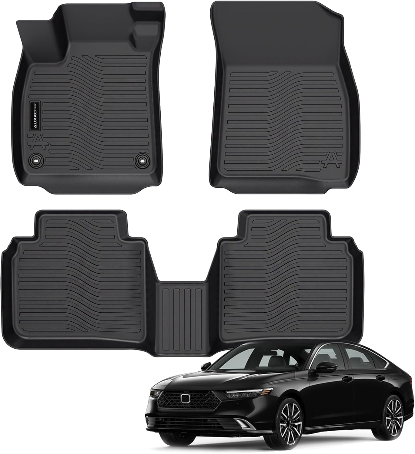 All Weather Floor Mats Fit for Honda Accord 2023 2024 2025 Include Hybrid TPE Rubber Liners Set Accord Accessories All Season Guard Odorless Anti-Slip Floor Mats