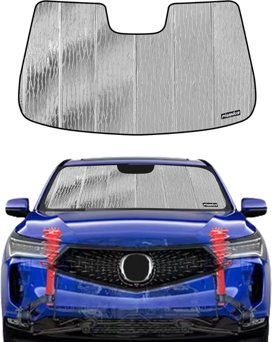 Windshield Sun Shade for Acura RDX 2019-2025,2-in-1 Reflective Sunshade,Silver for Summer, Black for Winter