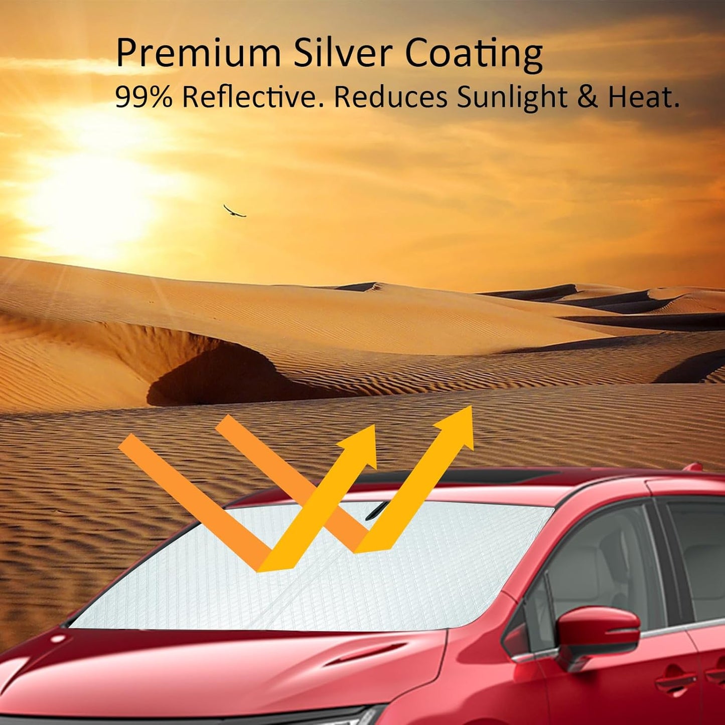 Car Windshield Sun Shade 5 Layers Thick for Mercedes-Benz GLE SUV 2020-202 2025 - Front Window Sunshade Sun Visor Accessories - Protector for GLE300 GLE350 GLE450 Vehicle Reflect UV Sun and Heat