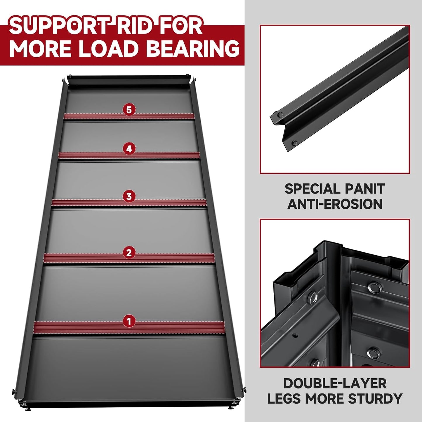 5-Tier 60" W x 24" D x 72" H Garage Shelving 3000LBS Storage Shelves Heavy Duty Metal Shelf Unit Adjustable Basement Industrial Storage Racks