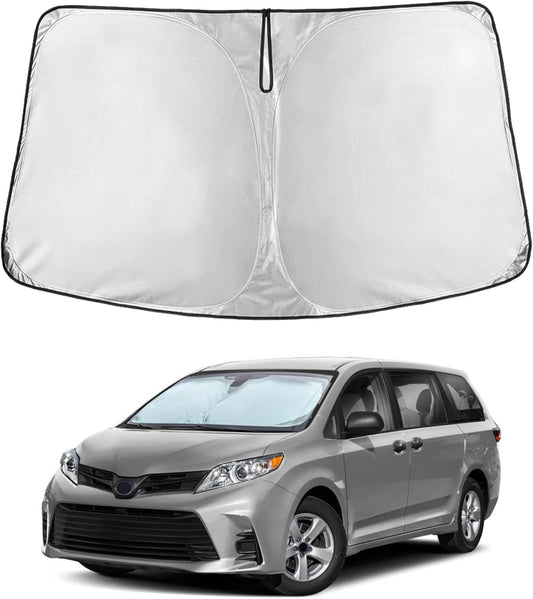 Toyota Sienna EcoNour Car Windshield Sunshade 2021-2025 - 240T Polyester Material Cars Sun Visor Reflector Blocks UV Rays - Foldable Sunshade Interior Protection Accessories