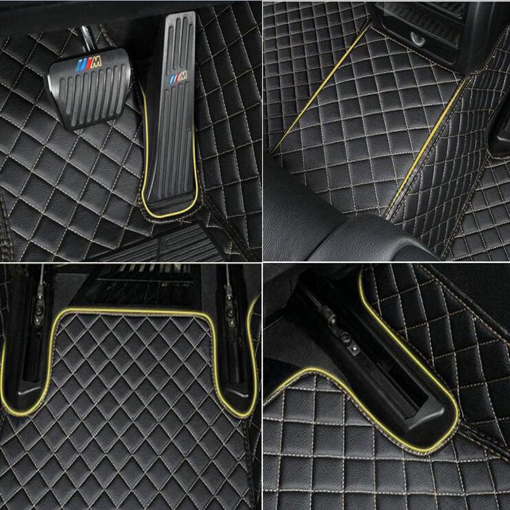 TAHALICustom Colors Car Floor Mats Black Pink for 99.9% Sedan SUV Sports， All-Weather Liners Car Floor mat，Luxury Leather Automotive Floor Mats (Black Blue-,3D Floor Mats)
