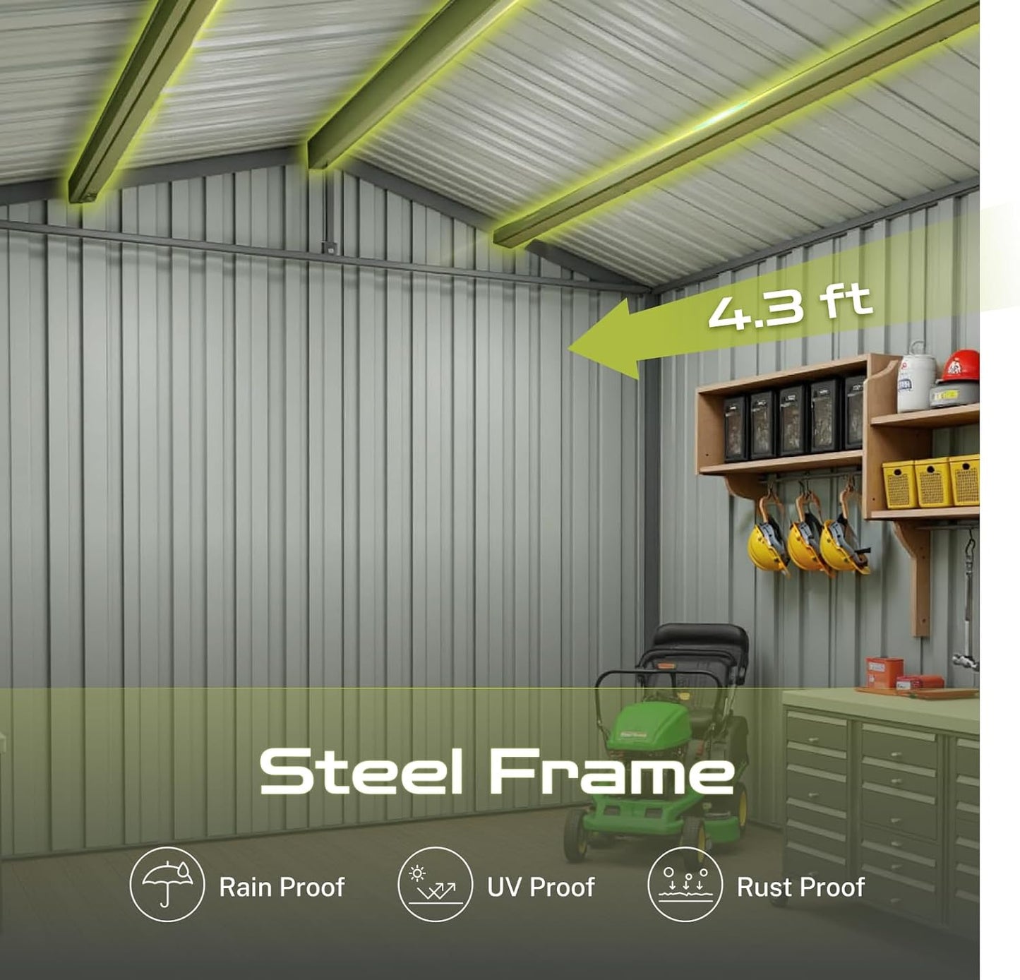 7' x 4.3' Outdoor Storage Shed, Sturdy Metal Building w/Windows & Lockable Doors for Garden, Backyard, Poolside and Lawn, Anthracite