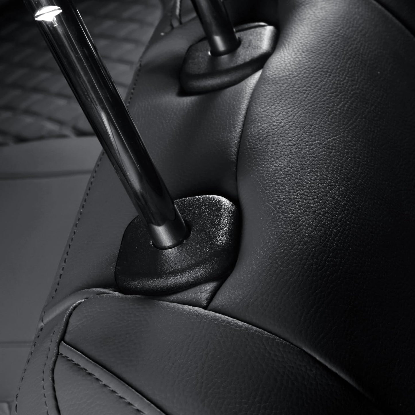 GIANT PANDA Customized Rear Car Seat Covers for Jeep Wrangler 4 Door JL Sahara Sport Rubicon Unlimited Willys 2018 2019 2020 2021 2022 2023 2024 2025 Without Rear Cup Holder,Faux Leather,(Black)