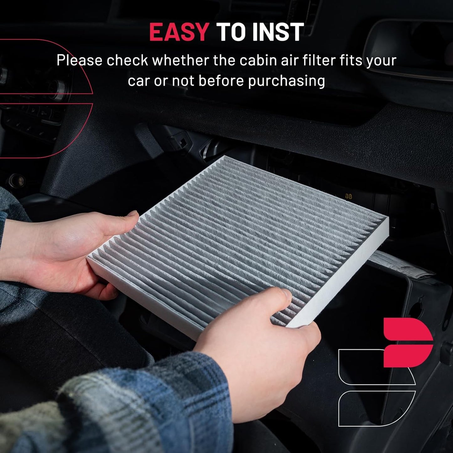 BDFHYK CAF5840C Cabin Air Filter with Activated Carbon Compatible with Volvo S60, S60 Cross Country, S80, V60, V70, XC60, XC70, XC90, Compatible with Land Rover Discovery Sport,Range Rover Evoque, LR2