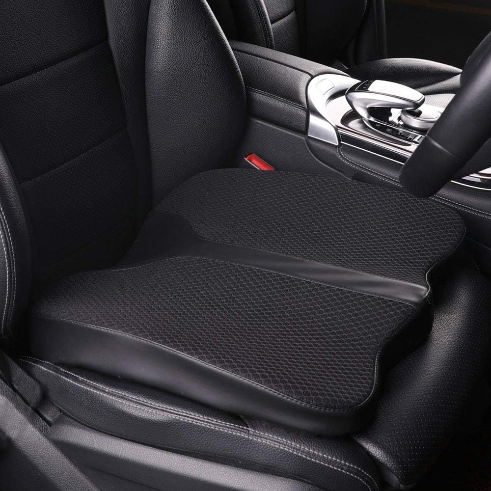 Car Seat Cushion - Comfort Memory Foam Seat Cushion for Car Seat Driver, Tailbone (Coccyx) Pain Relief, Car Seat Cushions for Driving (Black)