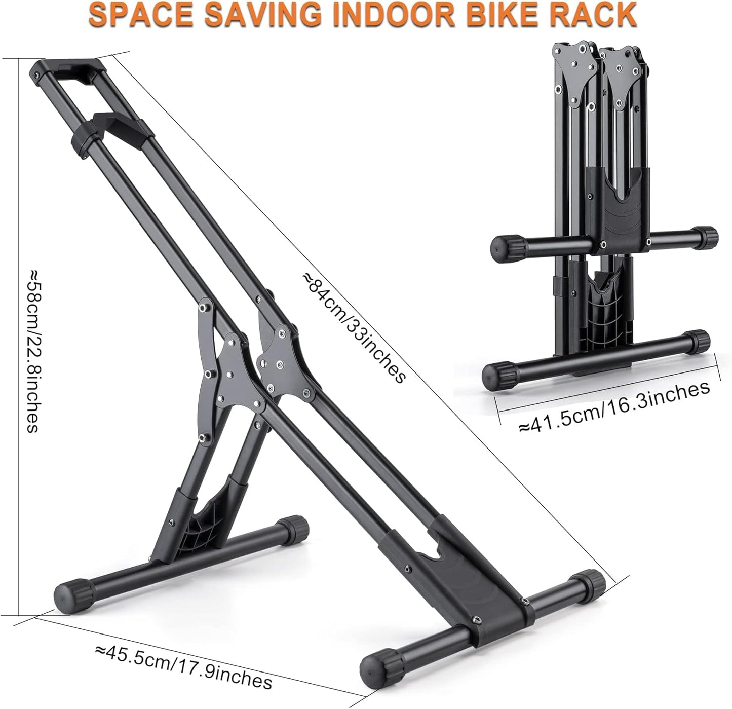 Bike Floor Stand Rack- Indoor Bike Stand for Garage/Home - Bike Storage Bicycle Parking Rack Fit 20”-29” Mountain Road Bikes (3 Bike Rack)