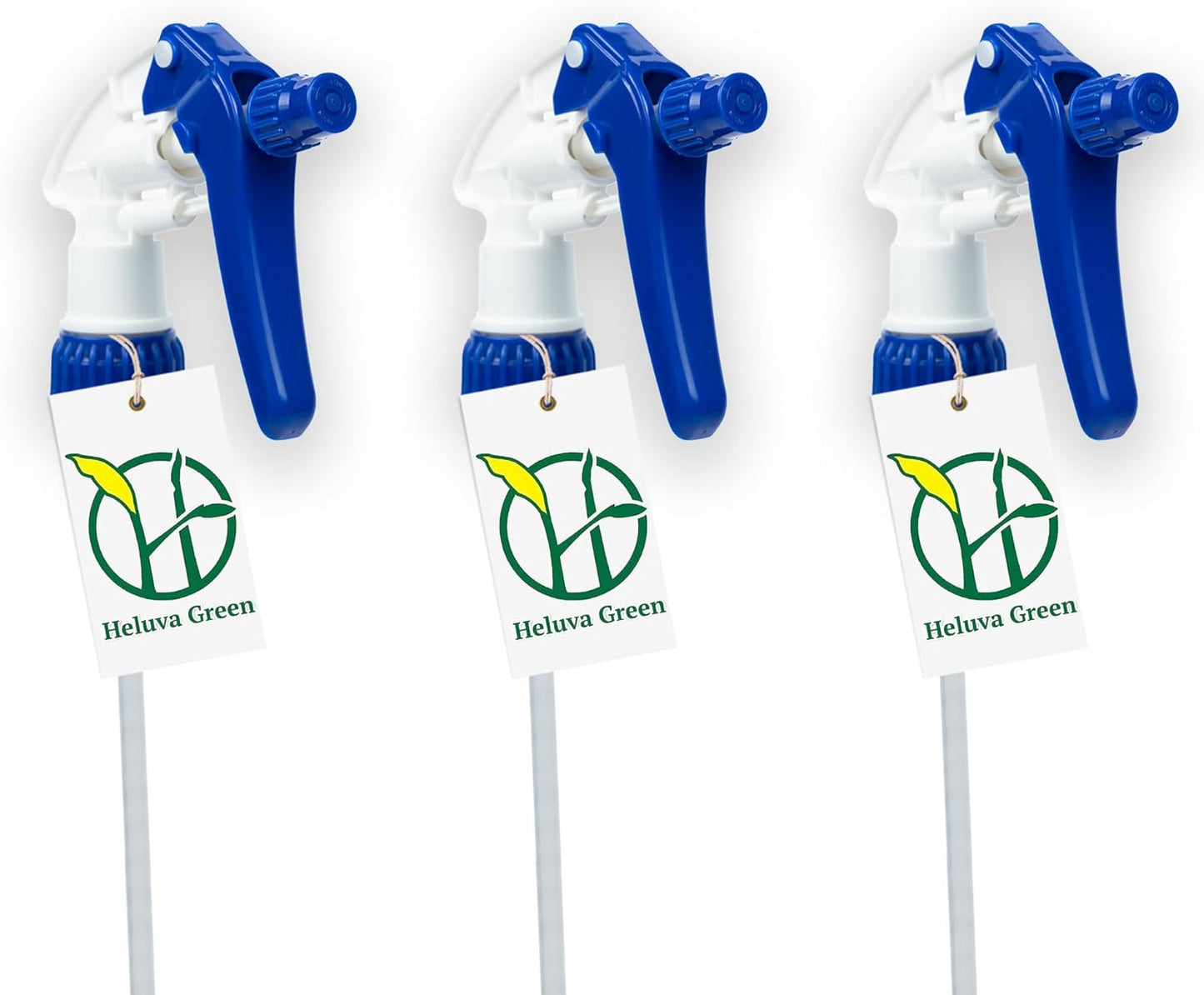 Spray Bottle Nozzle Replacement, Bottle Tops Only - Sprayer Nozzle Triggers for Heavy Duty, Commercial, Home Cleaning Solutions - Fits 8,16,24,32 oz Plastic & Glass Bottles, Blue 3 Pack