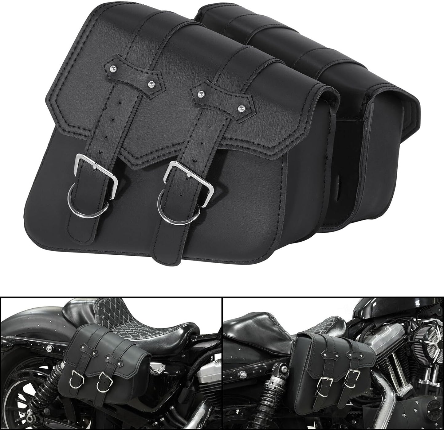 TCMT Motorcycle Saddle Bags Side Tool Bag Luggage Fit For Harley Sportster XL883 XL1200