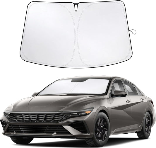 Econour Windshield Sun Shade for 2021-2024 2025 2026 Hyundai Elantra Accessories Sunshade Window Sun Visor Protector Foldable Blocks UV Rays Keep Your Car Cooler