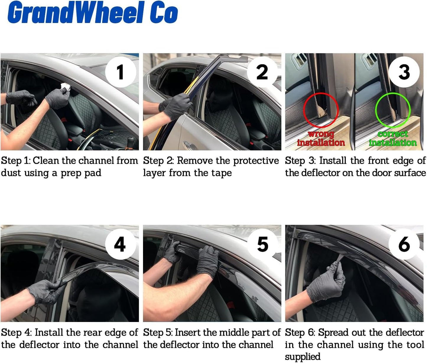 Window Deflectors Smoke Tinted in-Channel Side Window Vent Visor Deflectors Rain Guards Compatible with Toyota Tacoma Double Cab 2024-2025 - 4 pcs. GW1000