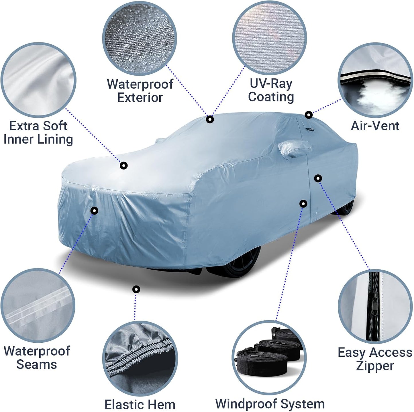 iCarCover Custom Car Cover for 2020-2025 Toyota GR Supra, Waterproof All Weather Rain Snow UV Sun Protector Full Exterior Weatherproof Indoor Outdoor Car Cover with Strap