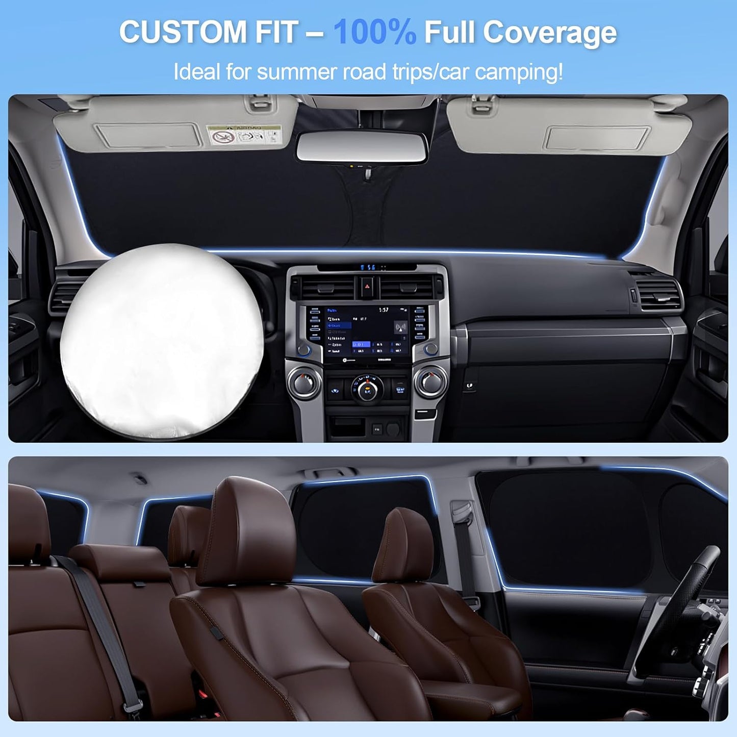 6pcs Car Window Shades for Toyota Corolla 2014-2019 Accessories,Windshield Side Rear Full Sunshade,Sun Visor UV Blocking, Privacy Protection and Blackout for Camping Outdoor