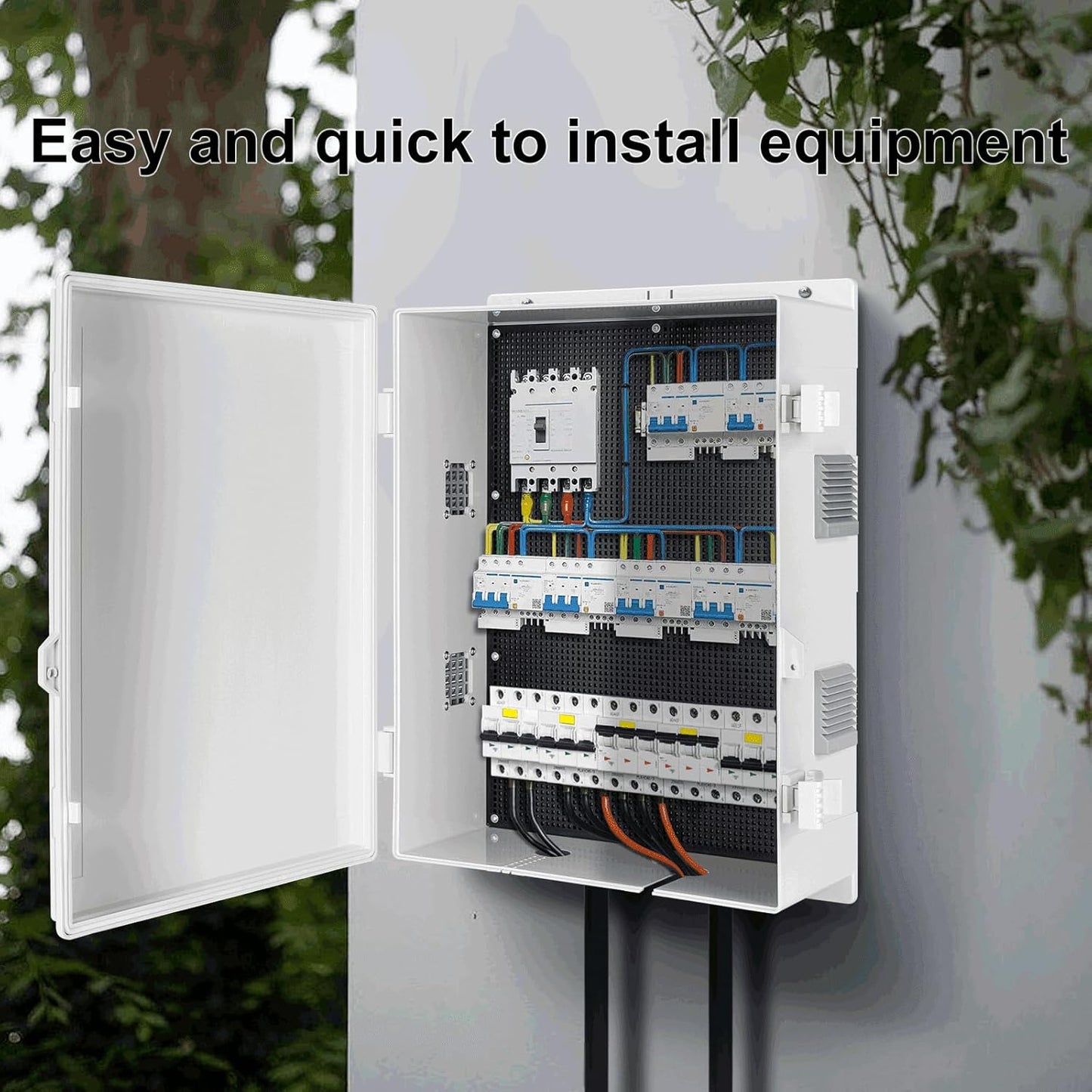 Outdoor Electrical Junction Box, ABS Water Resistant Enclosure with Internal Mounting Panel & Hinged Cover (18.1" H* 12.6" L* 6.3" W)