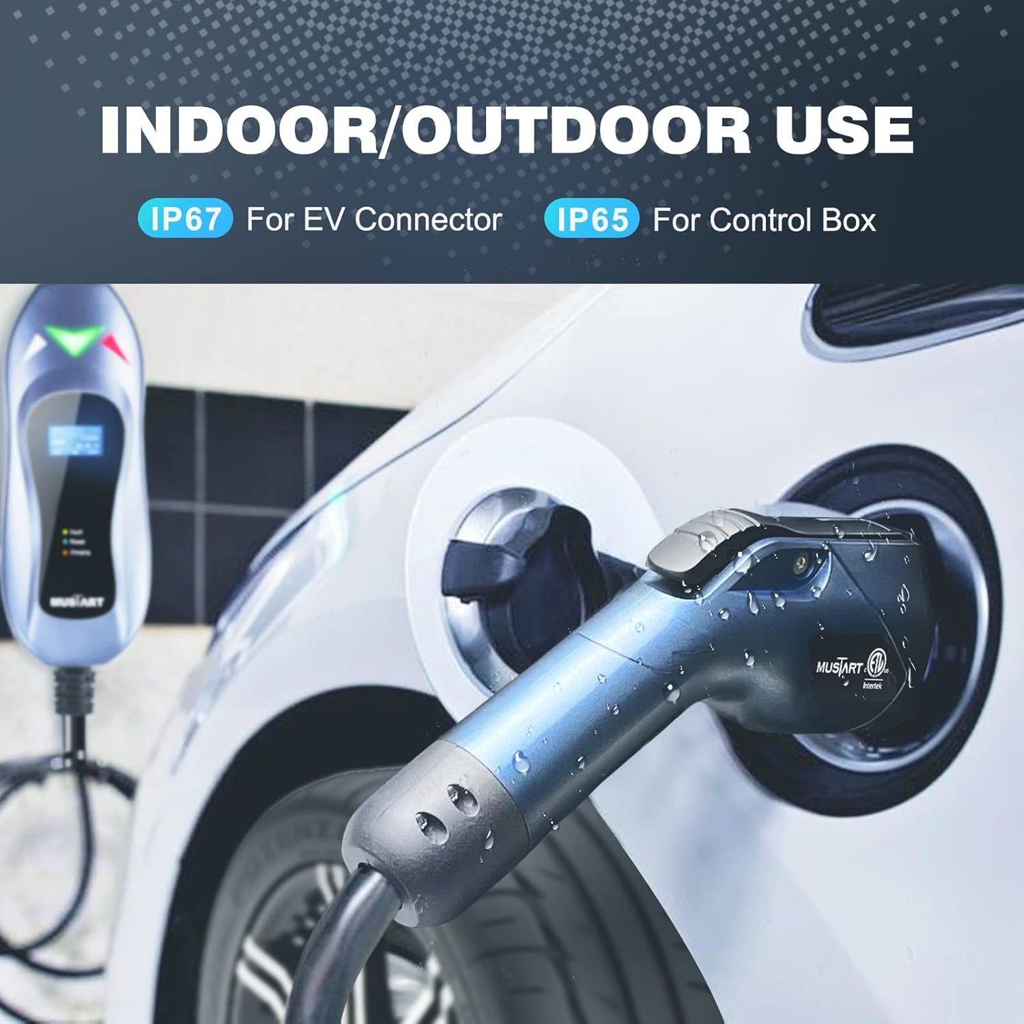 Level 2 EV Charger, 40 Amp, 240 Volt, 25ft Cable, Electric Vehicle Portable Charger Plug-in EV Charging Station with NEMA 14-50P, ETL Certificated