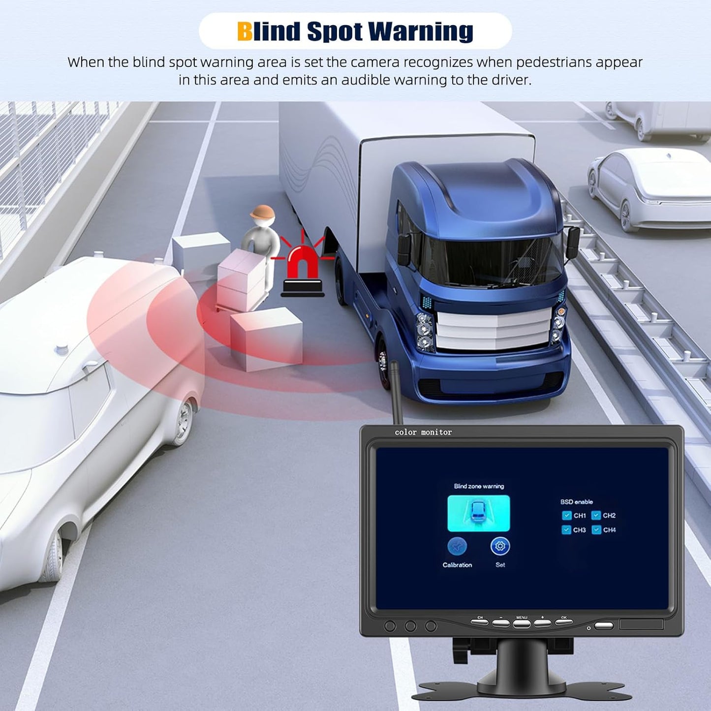 Wireless Vehicle Backup Camera System,7 Inch Reverse Camera Monitor for 2 Backup Cameras with IP69 Waterproof Night Vision Backup Camera Front Rear View Camera for Truck/RV/Van/SUV/Pickup