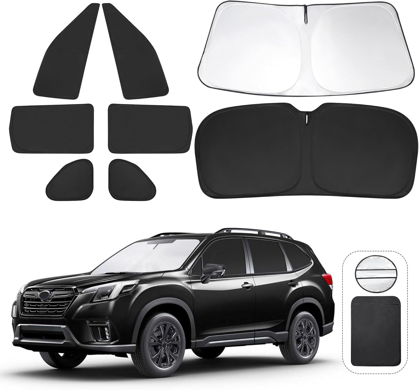 TINGLU Window Shades for Subaru Forester 2019-2024 Accessories Car Side Full Windows Rear Triangular Windshield Sun Shade Sun UV Rays & Privacy Protection for Camping,Napping,and Relaxing 8PCS
