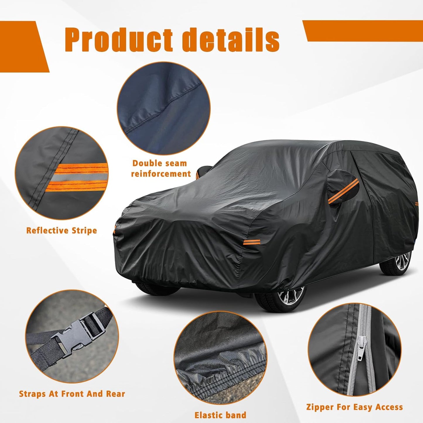 Kayme 7 Layers SUV Car Cover Custom Fit for Jeep Patriot (2007-2017) Waterproof All Weather for Automobiles, Outdoor Full Cover Rain Sun UV Protection.