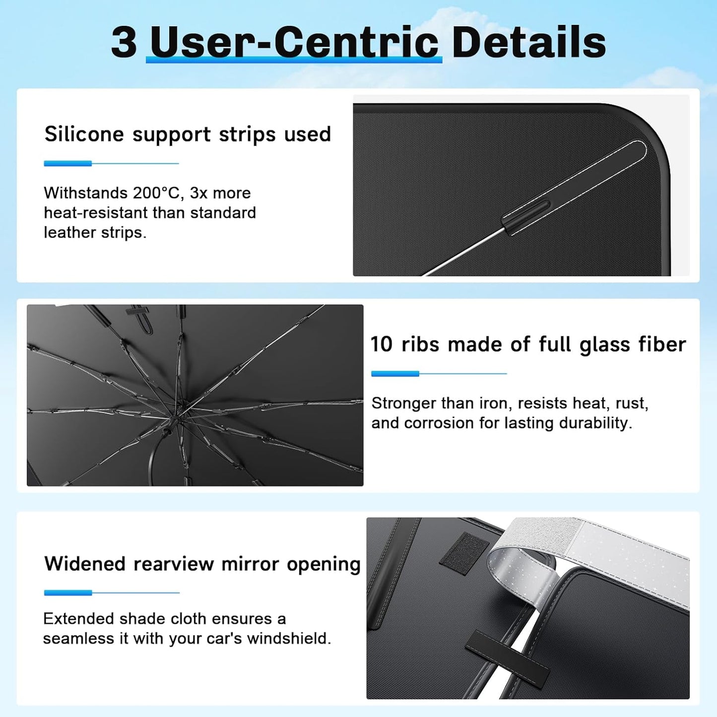 SXCY for 2024 2025 Toyota Land Cruiser Windshield Umbrella Sunshade [Easier Foldable] for 2025 Land Cruiser Accessories 2024 Land Cruiser Sunshade Umbrella 2025 Land Cruiser Windshield Umbrella Shade