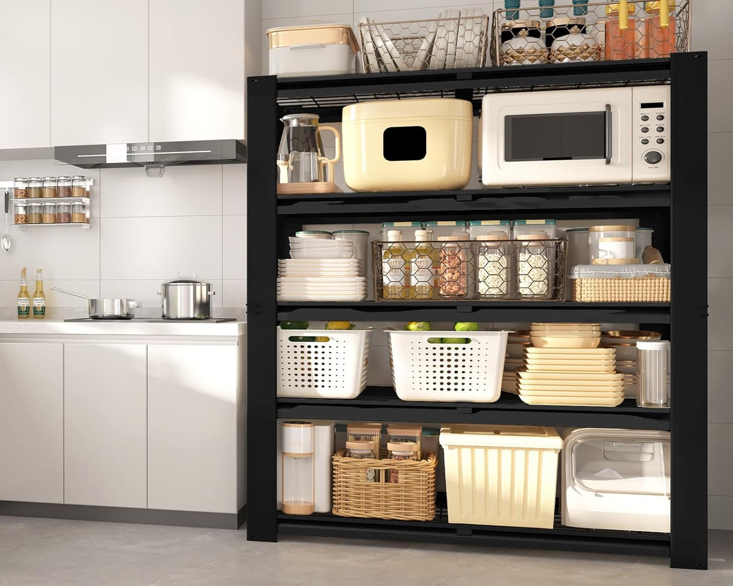 PrimeZone 36" W Heavy Duty Garage Shelving 5 Tier Heavy Duty Storage Shelves Adjustable Industrial Metal Wire Shelf Unit for Garage,Basement,Pantry,Warehouse,Commercial,36" W X 16" D X 72" H 2Pack