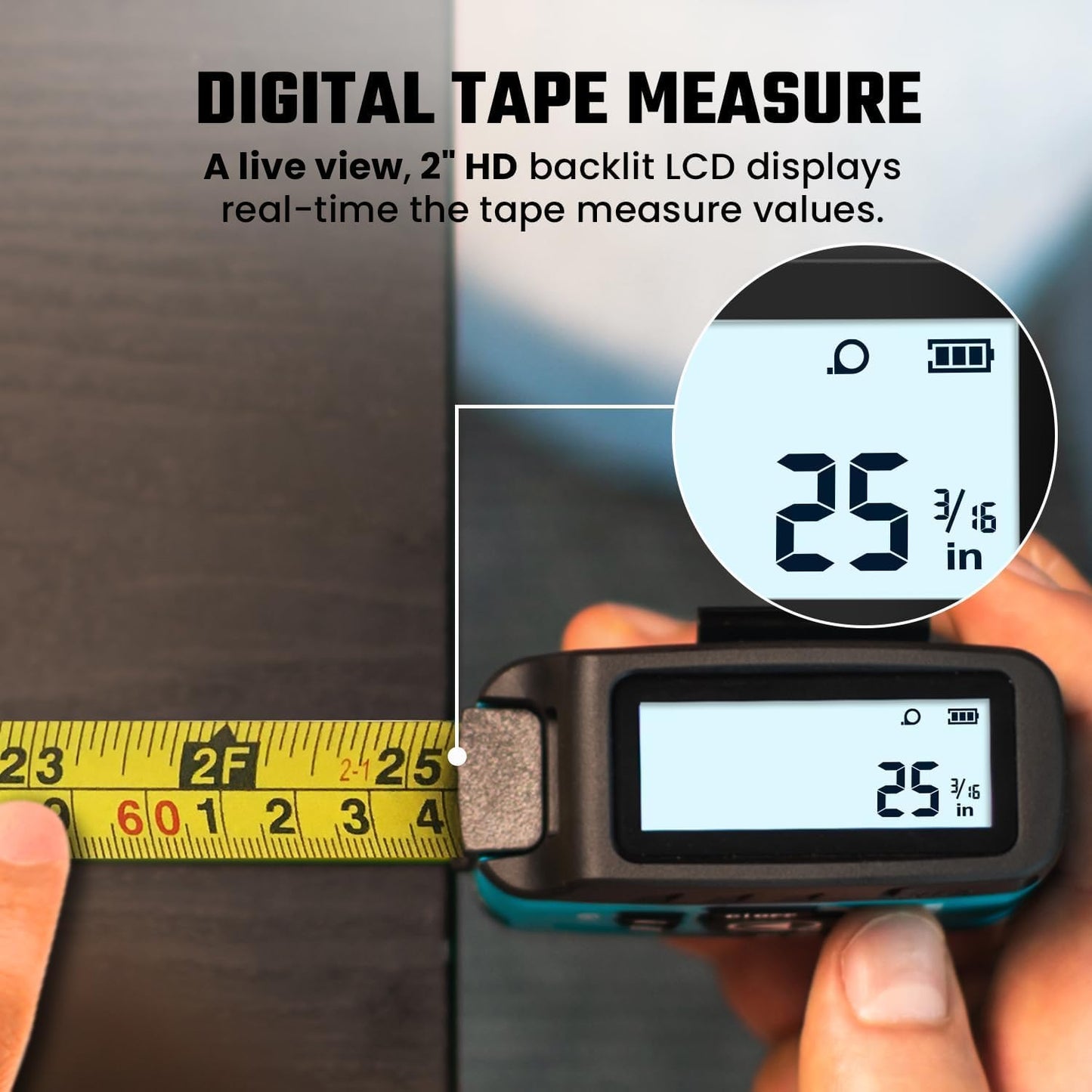 MiLESEEY DT20 Laser Tape Measure 3-in-1, 130FT Laser Distance Meter, 16FT Digital Tape Measure, Regular Tape Measure, Area Volume Measuring Pythagorean Mode, Waterproof and Rechargeable