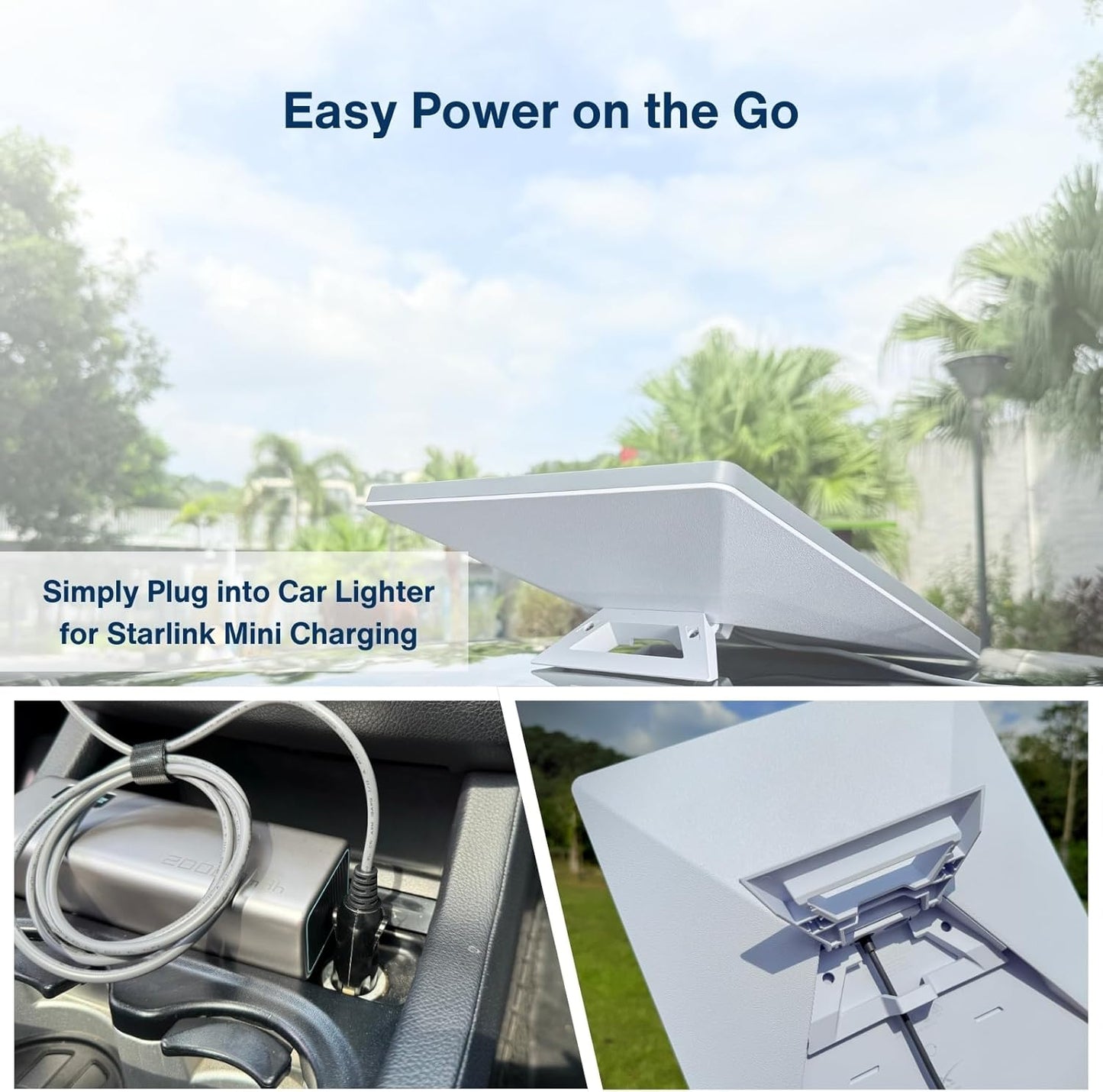 DC to Car Charger Power Cable for Starlink Mini 2M/6.5FT, 100W 20V/5A Output, Support 12~48V Cigarette Lighter, 19AWG Cord, Waterproof Barrel Jack for Outdoor Use, Car, RV, Truck, Boat