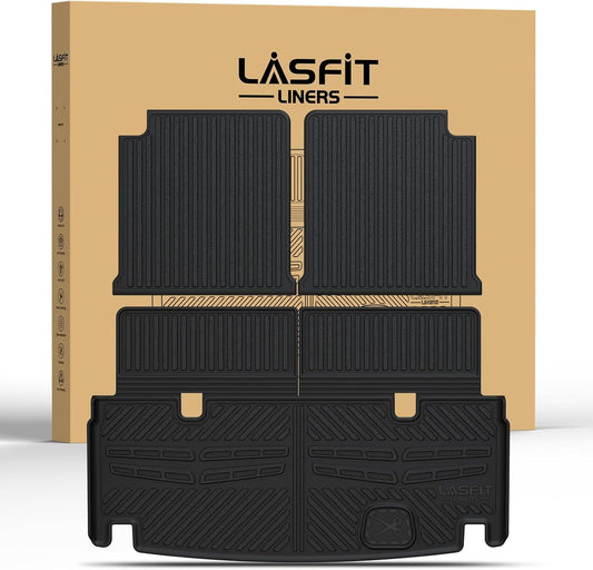 LASFIT Cargo Mat & Backrest Mats Fits for Mercedes Benz GLS 2017-2019 350d / 450/550 / 63 AMG, GL 2013-2016 350/450 / 550/63 AMG, All Weather TPE Trunk Mat for GL&GLS Cargo Liner with Seatback