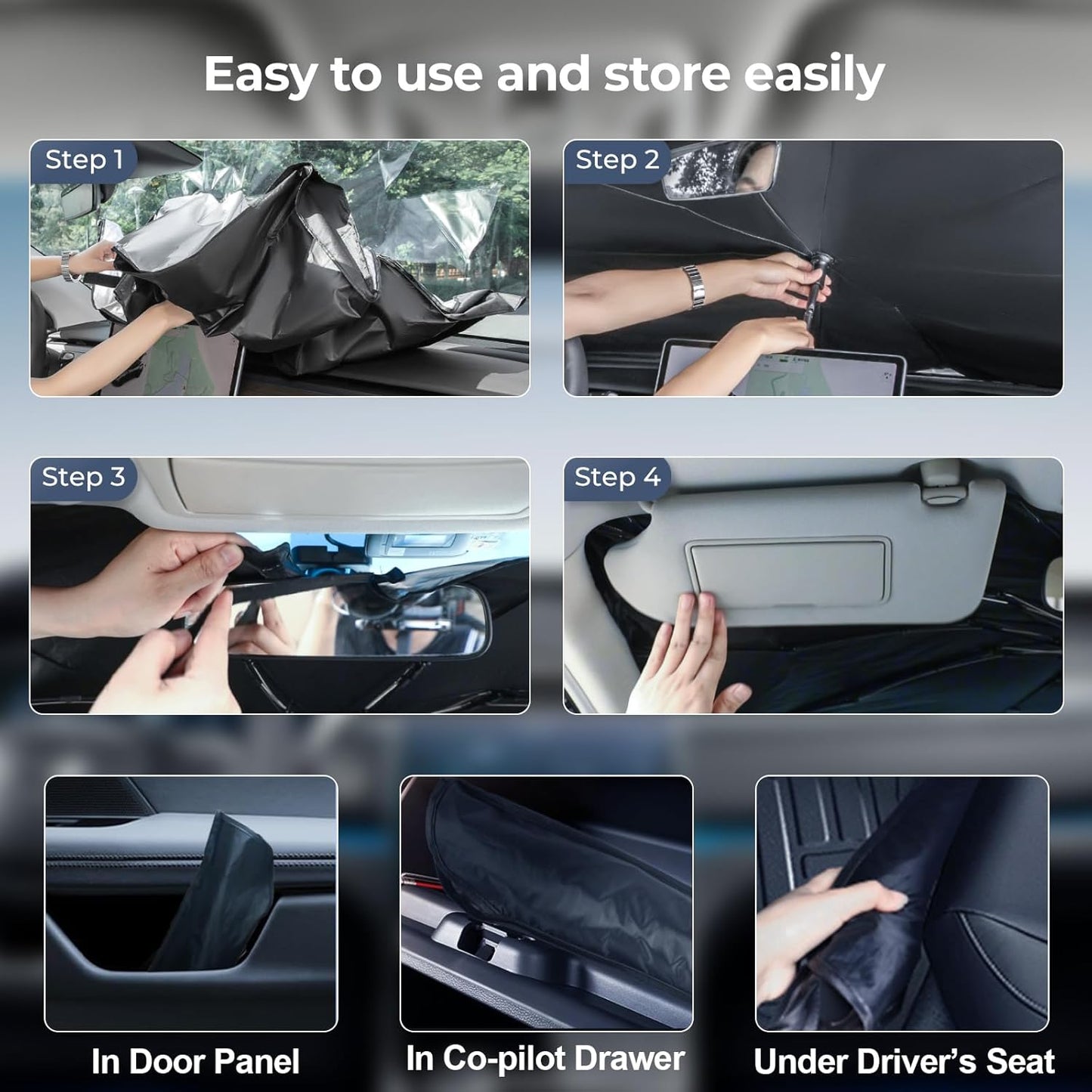 Windshield Sun Shade Umbrella for 2019-2025 Kia Forte Accessories: Custom Fit 240T Silver, Double Thickened, Foldable Sunshade Front Window Sun Visor, Ultimate 99% UV Blocking for FE/LXS/GT-Line/GT