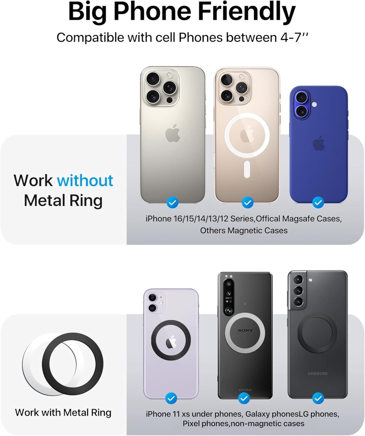 andobil for MagSafe Car Mount [Upgraded Strongest Magnet] Magnetic Phone Holder for Car Vent 360 Adjustable Magnetic Car Phone Holder Mount for iPhone 16 Pro Max 15 14 13 12 Plus Mini (Carbon Fiber)