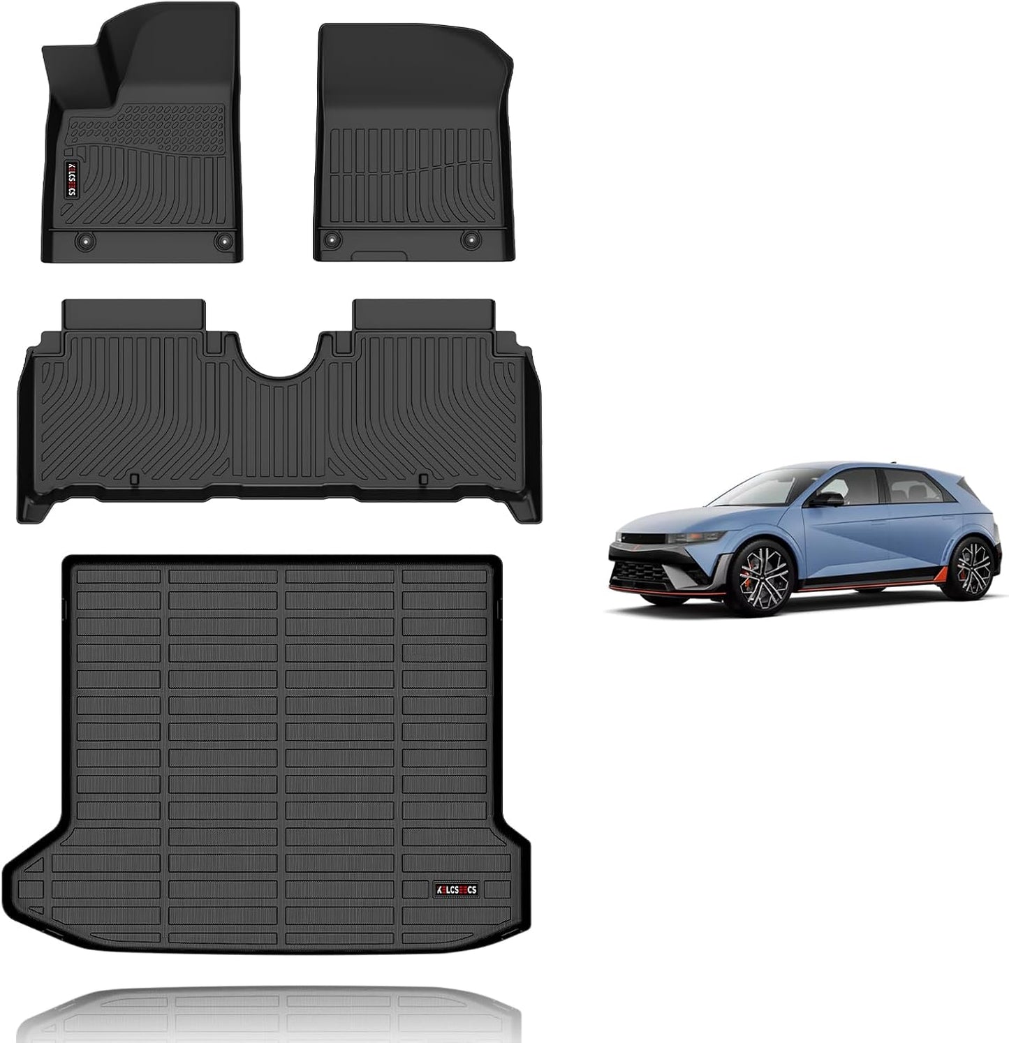 KELCSEECS Floor Mats & Cargo Liner Custom for Hyundai Ioniq 5 N 2025 All Weather Car Mats TPE Floor Liners Ioniq 5 N Accessories