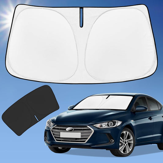 Sun Shade Sunshade for Hyundai Elantra Windshield Cover, 4-Layer Front Window Shade Custom fit Elantra 2016-2020 Sun Visor 240T Retractable Shade Shield Blocks UV Rays Cooler Car Accessories