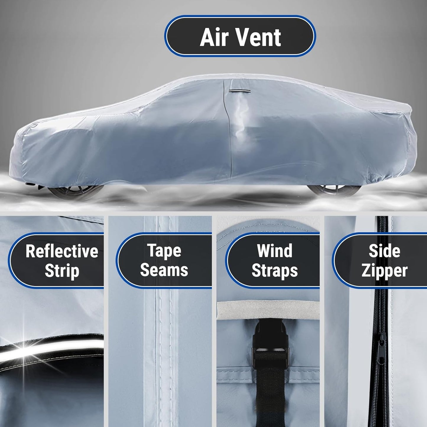 iCarCover Premium Car Cover for 1940-1952 Chevy Deluxe 2-Door Coupe, 4-Door Sedan Heavy Duty Waterproof All-Weather Automobiles Custom Fit Indoor Outdoor UV Snow Protection Covers with Straps and Bag