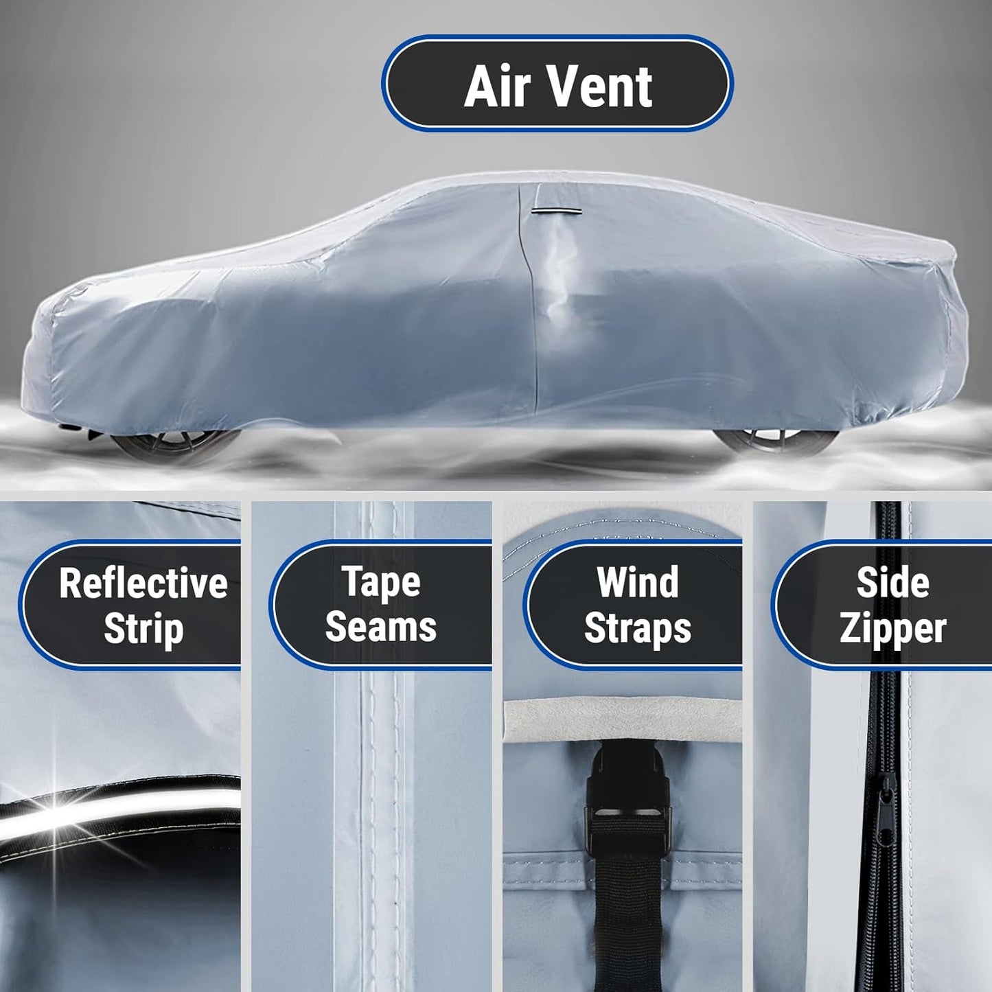 iCarCover Premium Car Cover for 1958-1971 Chevy Impala 2-Door, 4-Door Heavy Duty Waterproof All-Weather Automobiles Custom Fit Indoor Outdoor UV Snow Protection Covers with Straps and Bag