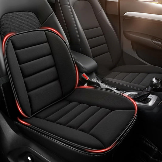 MYFAMIREA Car Seat Cushion and Lumbar Support Pillow 1.2'' Thick Memory Foam Desk Chair Cushion Back Support for Automotive Seat Driver, Travel, Leg and Back Pain Relief, Washable, Adjustable, Black