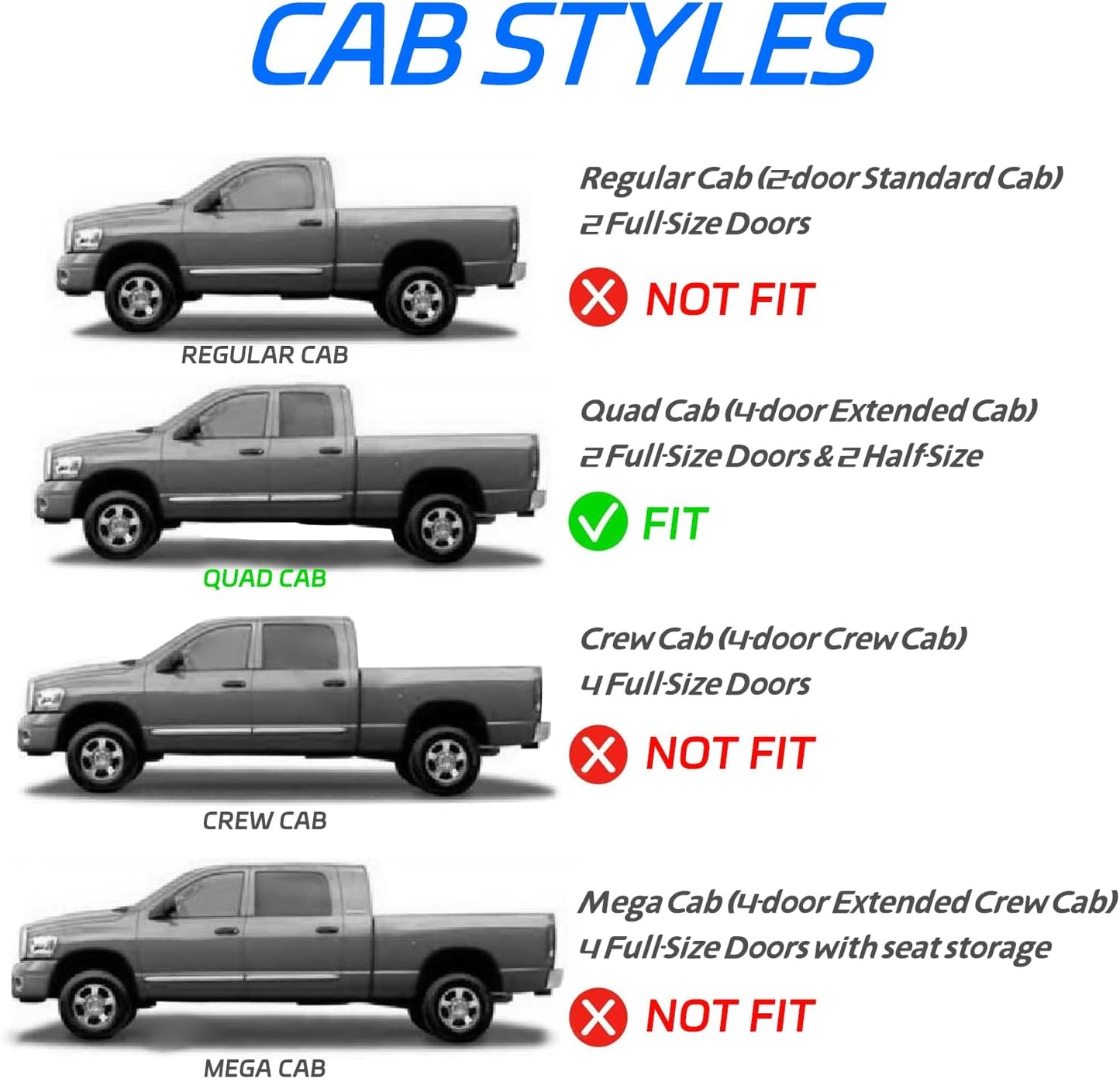 4 PCS in Channel Rain Guards for 2009-2018 Dodge Ram 1500 Quad Cab, Smoke Tinted Vent Window Visors, Side Window Deflectors Vent Shade Shield, 2010 2011 2012 2013 2014 2015 2016 2017