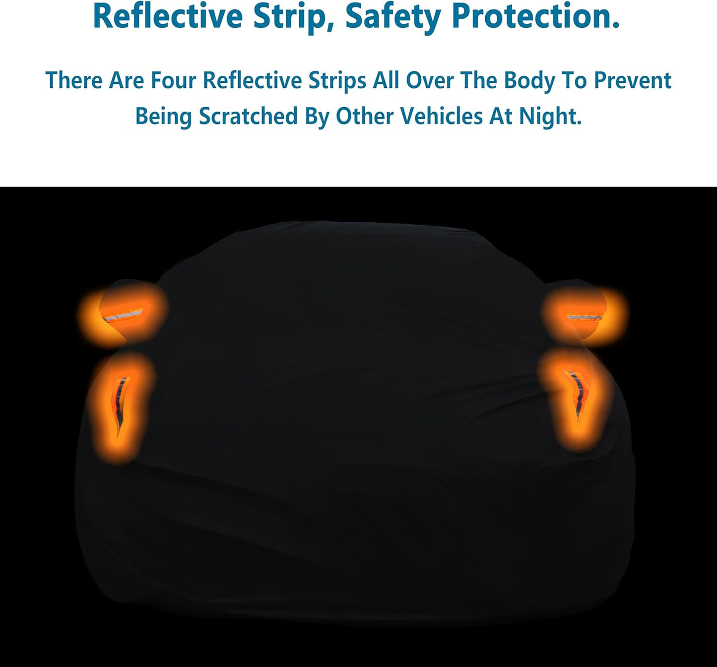 MORNYRAY Waterproof Car Cover All Weather Snowproof UV Protection Windproof Outdoor Full Truck Cover, Universal Fit for (All Black, Fit Truck Length Up to 210 inch)