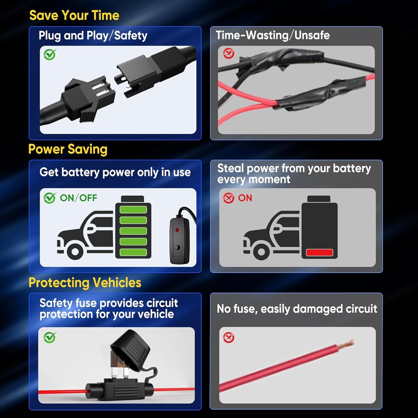Honalia Pure White Rock Lights for Trucks 12 Pods, 6000K White LED Rock Lights Kits with Switch