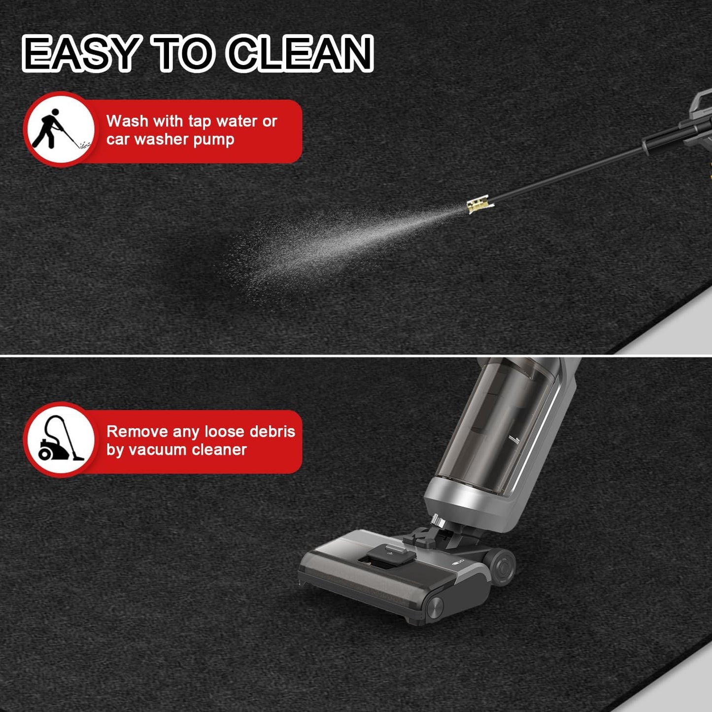 Golener Oil Spill Mat - Garage Floor Mat, Absorbent Oil Pad, Premium Maintenance Mat, Waterproof, Contain Liquid, Protect Garage Surface from Spill & Stain, Reusable, Washable, Durable, Black, 29”x36”